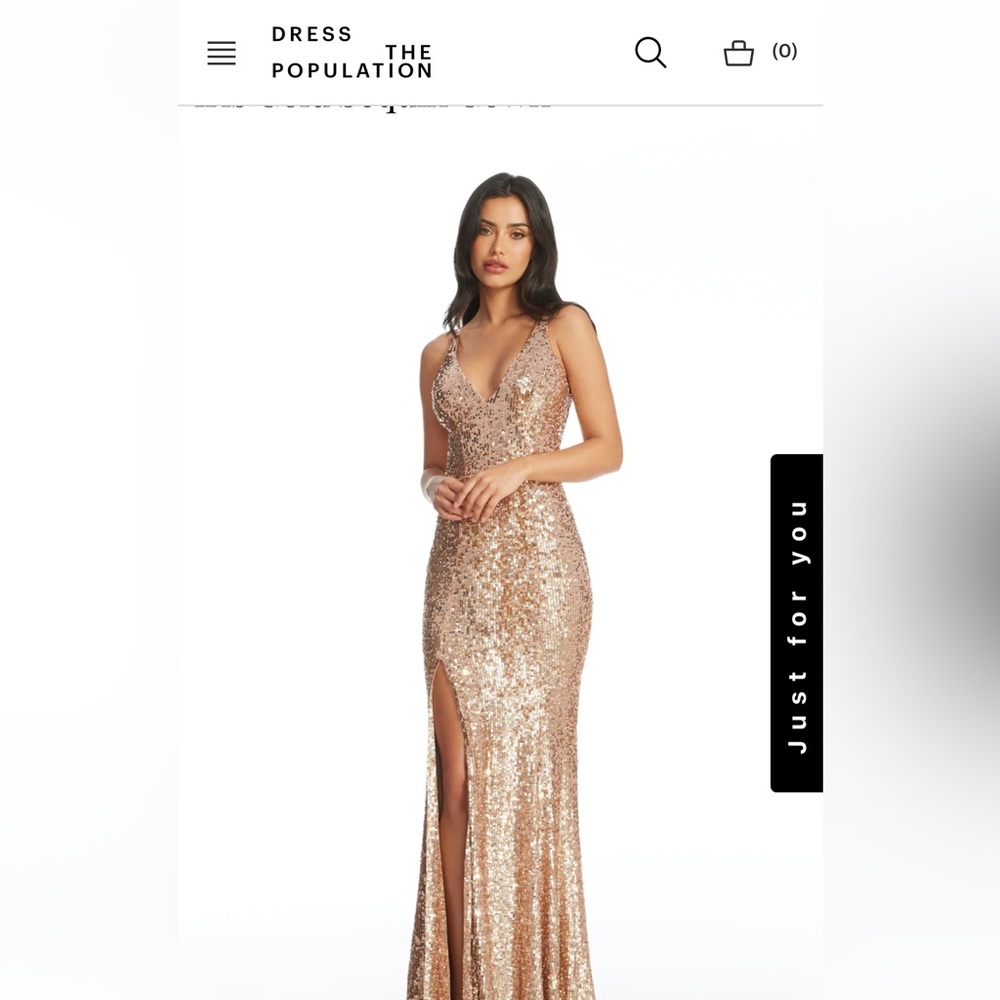 Dress the Population Iris Gold Sequin Dress - XS